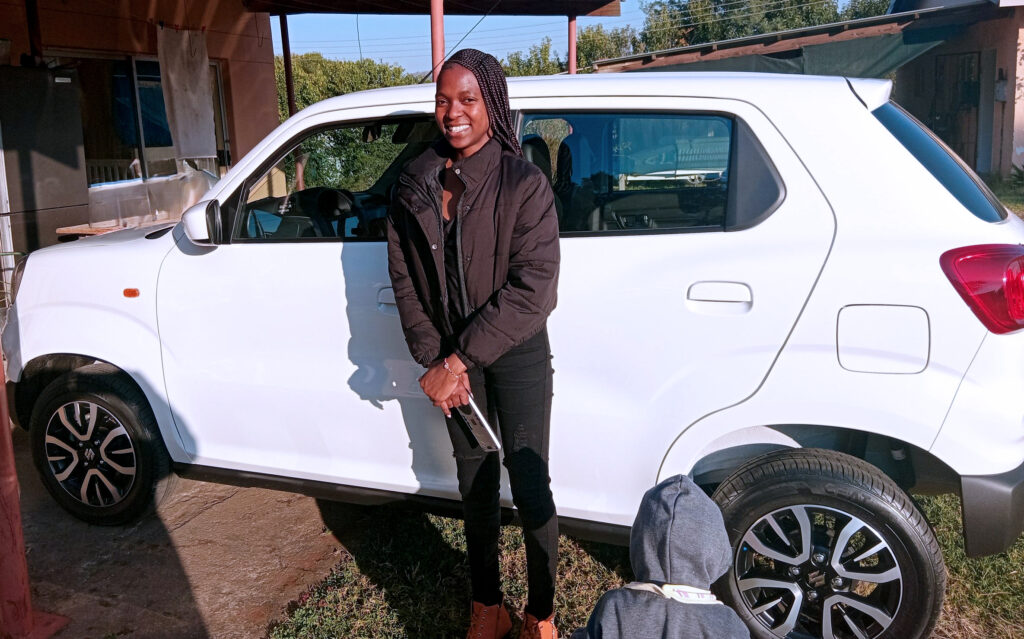 Lozi with her new work car